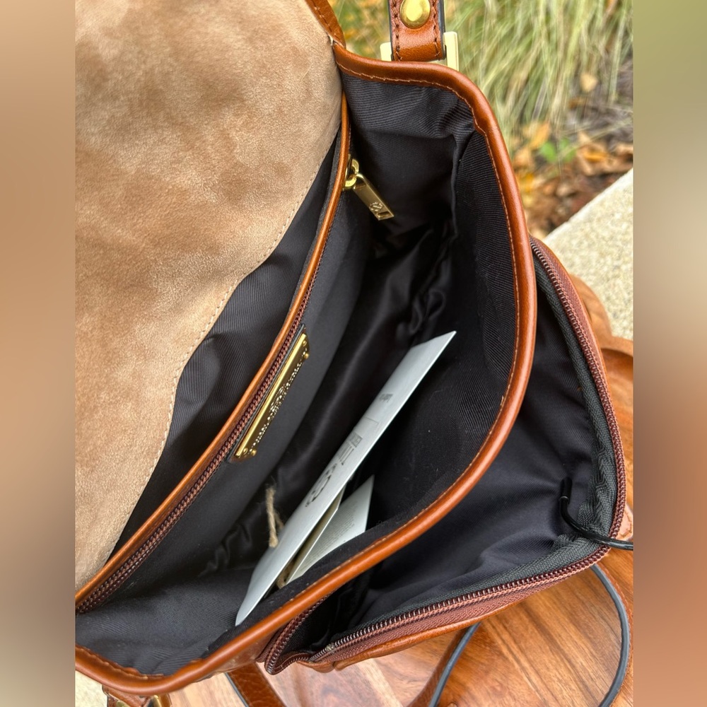Italian Vechetta Leather Saddle Bag Brown Time Resistance “Women in Love” NWT - Picture 7 of 17